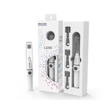 [메가텐] 주니어 성인용 음파전동칫솔 루미2 화이트 풀팩 (본품+추가리필3개), 1개