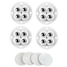 미니 이동바퀴 접착식 360도 회전 가구 스틸 볼 바퀴 슬림소녀 Mini universal pulley, 화이트 원형, 4개
