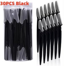 로본 눈썹 정리기 메이크업 도구 면도기 얼굴 및 몸 털 제거기 여성용 정리, 30pcs Bla