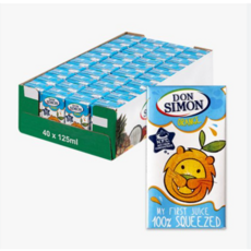 돈시몬 생과일 착즙 100% 오렌지주스, 125ml, 40개