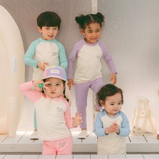 모모네 아기 유아 키즈 수영복 나그랑 래쉬가드 세트