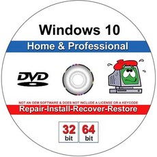 플래닛 12 호환 또는 교체용 윈도우 10 홈 및 프로페셔널 3264비트 수리 설치 복구 복원 DVD, 플래닛 12 호환 또는 교체용 윈도우 10 홈 및 프로