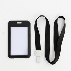 그니스토어 양면 사원증 케이스 세로형 블랙 명찰케이스 목걸이명찰