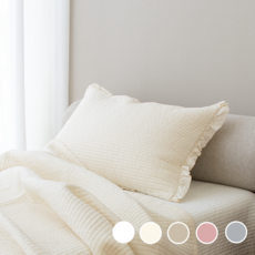 새솜 프릴 누빔 피그먼트 60수 순면 워싱 아사면 베개커버