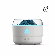 YiZE 臺灣出貨 超低價新款火山加濕器擴香機 創意氛圍小夜燈家用臥室小型桌面香薰機, 【火山加濕器七彩款】白色