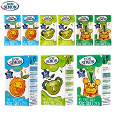 예이니식품 돈시몬 착즙주스 오렌지125ml 3개+사과125ml 3개+파인애플 백포도125ml 3개 (총9개) 어린이음료수생과일, 125ml, 1세트