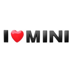 YIX MINI Cooper 車身裝飾 I ❤ MINI 金屬車貼 多色可選, 紅色愛心, MINI通用