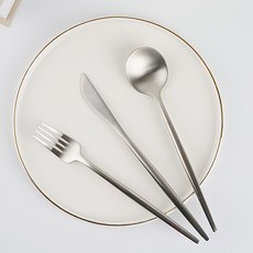 카페 베이커리 무광 실버 커트러리 빵 브런치 디저트 포크 나이프 스푼, 빵나이프, 1개