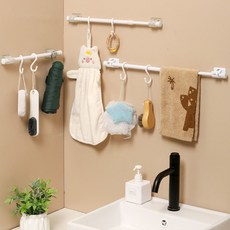 다용도 미니 압축봉 틈새선반 커튼봉 옷장봉 무타공 길이조절, 화이트