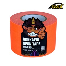 도깨비 수출용(국내산) 개퍼테이프 무광 형광 면테이프 미니롤 F'ORANGE 50mmX10m, 1개