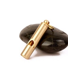 無品牌 黃銅戶外救生口哨竹節鑰匙扣兒童比賽高音哨子登山訓練裝飾, 1個, 純黃銅求生口哨