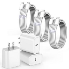 Vagavo 아이폰 16 15용 10피트 고속 충전 케이블 3팩 초장 USB C to Type 20W 충전기 블록 큐브 초고속 15 프로플러스프로프로 맥스 아이패드 프로에어미니, 10FT, 3, 1개