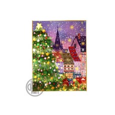 액자형 보석 자수 캔버스 크리스마스 겨울 제품 큐빅 십자수 5D 구슬 대형 비즈 액자, 2. 60x80 풀드릴 크리스마스 B, 1개