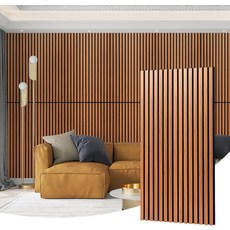 AMZDEPOT 목재 슬랫 벽 패널 벽용 4팩 3D 방음 실내 천장 및 장식 소음 감소를 위한 대형 음향, Red Oak