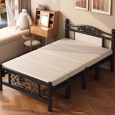 심플하고 모던한 1인용 휴대용 오피스 접이식 낮잠용 침대, 블랙(C)