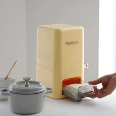 유미하우스 원터치 밀폐 진공 계량 쌀통 잡곡 원두 쌀보관통, 1개, 크림옐로우