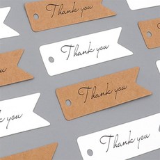 초듀 Thank you 종이라벨 선물포장라벨, 브라운