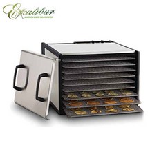 送FOSA真空保鮮組【Excalibur】伊卡莉柏生機全營養低溫烘焙機-不鏽鋼九層 D900SHD