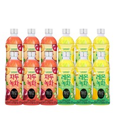 웰그린 스위츠 레몬녹차 제로&자두녹차 제로 페트음료, 12개, 500ml
