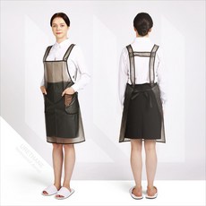 우레탄 방수 앞치마 / 검정파이핑_소/주머니_H형 10color, 퍼플/반투명