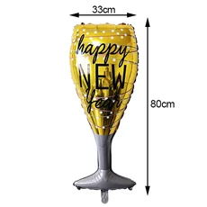 2026 해피 뉴 이어 파티 와인 병 스티커 위스키 풍선 장식 전야 용품, 17 balloon