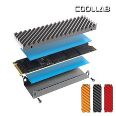 쿨랩 SSD 방열판 m.2방열판 NVMe 알루미늄 나사조립 방열패드 메모리, 블랙, 1개