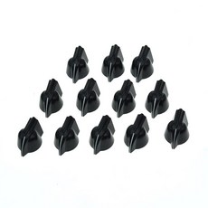 KAISH 0.6cm(1/4인치) 빈티지 레이즈 미니 치킨 헤드 손잡이 12개 소형 기타 베이스 전위차계 손잡이 앰프 노브 이펙트 페달 치킨헤드 손잡이 세트 나사 포함, Mini Style Vintage Raised Top, 블랙