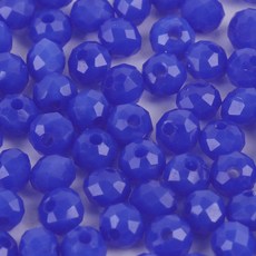 크리스탈 유리 론델컷 론델 비즈 3mm 불투명, 1세트, F0339. 블루