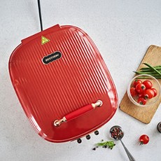 더블몬스터 초대형 양면 그릴팬 전기그릴 양면팬 통구이 아이큐샵 레드색상, 1개, 38cm