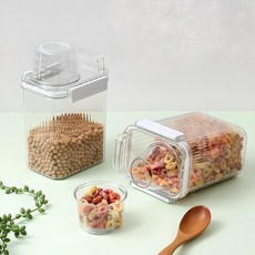 1+1 네오플램 투명 밀폐 잡곡통1300ML 2p, 2개