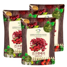 푸른들판 건 크랜베리 건조 말린 크렌베리 크렌배리 말린것 당절임 과일 말랭이 CRANBERRY 건과 건과류, 3개, 500g