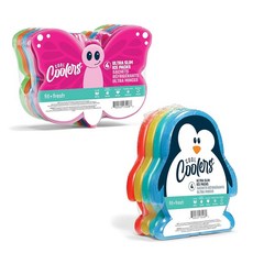 Fit & Fresh Cool Coolers 용 런치 박스 아이스 팩 백용 슬림 다양한 색상의 펭귄 및 나비 세트 8팩