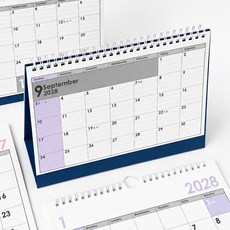 잼스튜디오 2027 2028 2년 탁상달력 데스크캘린더 24개월, 1개, 파스텔