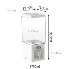 按壓米桶 儲糧桶 食品級家用大米缸 雜糧收納盒 按壓式防蟲防潮密封儲存罐箱, 白色高透旗艦款【一鍵按壓+送米杯】, 1個