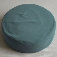 원룸 1인용 쿠션 패브릭 파스텔 방석 무지 대형 원형, 지름40x높이16cm EPP입자, 전면 그린그레이