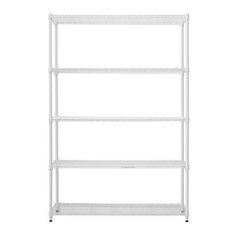 dayneeds 輕型五層波浪架 120x45x180公分 鎖管, 白色, 1個