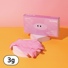 더블세이프 식품용 다용도 니트릴장갑 100p, 핑크, M, 1개