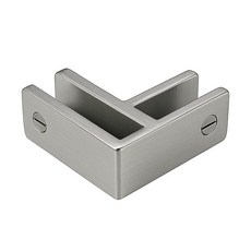 Brixwell Glass-to-Glass 브레이싱 클램프 90도 타입 듀플렉스 2205 스테인리스 스틸 매트 블랙 마감 1cm(3/8인치)에서 1.3cm(1/2인치) 강, 브러시드 스테인리스 스틸