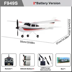 RC헬기 비행기 전투기 드론 무선 조정 카 자동차 오프로드 드리프트 포크레인 WLtoys 2.4G F949 RC 비행기, 02 F949S-2B