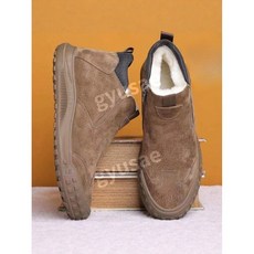 남성 겨울 퍼 안감 가죽 눈 부츠