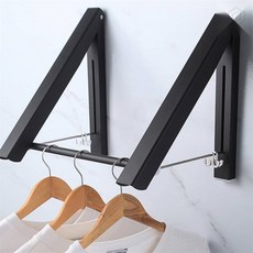 [하루셀렉] 벽걸이옷걸이 벽걸이행거 접이식 더블 40cm 블랙