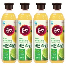 청정원 홍초 레몬라임 900ml 4개