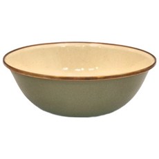 BAREBONES 雙色琺瑯碗組 2入 復古風格設計 手工打造 可放入冰箱, 黃褐綠, 1組