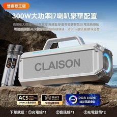 CLAIOSN T91 300W 藍牙音響 K歌音響 無線麥克風, 【白色】T91-送雙委克風 峰值300W