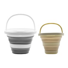 大容量方形摺疊水桶, 5升 灰色, 1個