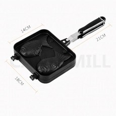 붕어빵 팬 2구 4구 붕어빵틀 홈베이킹 붕어빵 만들기 후라이팬 기계 가정용 붕어팬 CANILL 논스틱 타이야키 와플 팬 일본 물고기 모양 제빵기 주방 DIY 디저트 요리 팬 플, 1개, 1) Black