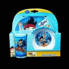 漫威蜘蛛俠卡通男孩男童餐具套裝盃子飯碗盤子碟子寶寶迷你 便攜式 食品級PP材質 可愛收納盒, 1個, 傑剋與夢幻島海盜三件套