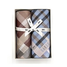 닥스 클래식 체크 면 손수건 (선물포장)