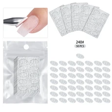 양면 원형 경 사진 헤드 큐티클 푸셔 리무버 스테인레스 스틸 손톱 파일 매니큐어 스틱 도구 네일 아트 도, 03 240G-5sheet