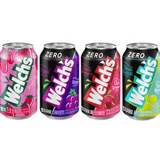 웰치스 인기4종 딸기6개+제로포도6개+제로체리6개+제로샤인머스캣6개 24캔, 1세트, 355ml